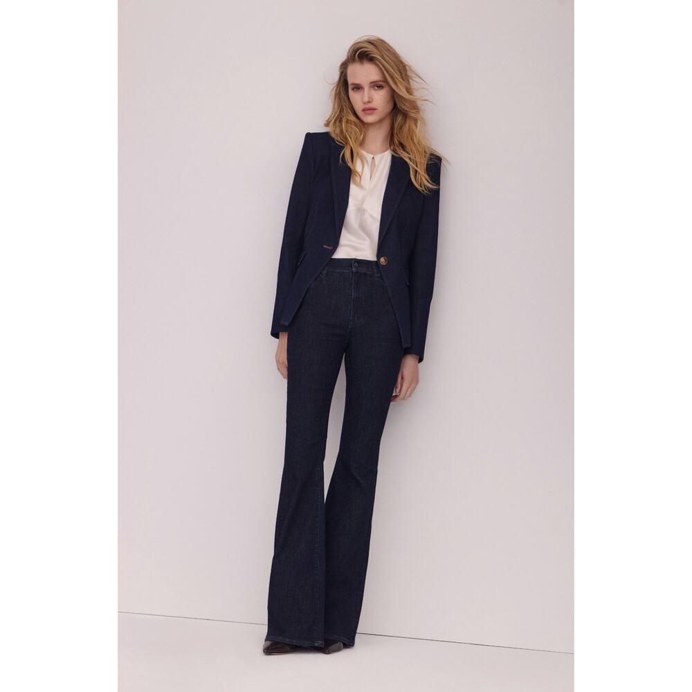 Veronica Beard Miller Denim Single-Breasted Dickey Jacket - Picture 2 of 16
